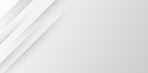 White and gray rectangle geometric concept technology modern futuristic subtle abstract background. Modern gray abstract vector long banner background. Futuristic technology concept graphic design.	