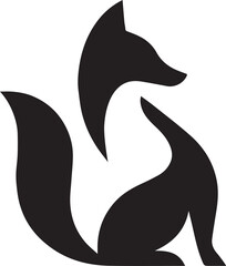 Minimalist Black Fox Icon Vector Illustration for Wildlife and Nature Design