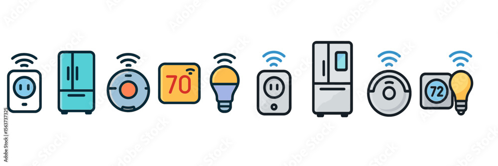 Aufkleber Smart home devices connect wirelessly for seamless automation and energy efficiency in modern living spaces