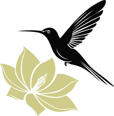 Elegant Hummingbird Birds Silhouette Vector EPS A Stunning Floral Design Illustration