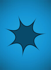 Obraz premium Blue Comic Burst Background with Halftone Effect vector background
