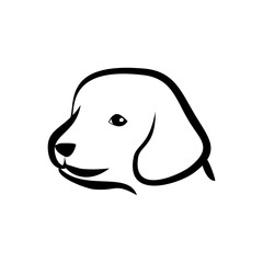Adorable Puppy Outline Simple Line Art Dog Illustration
