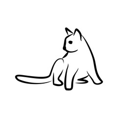 Cat line art logo