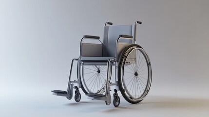 Fototapeta premium Modern Wheelchair Design with Sleek Lines and Minimalist Aesthetic Ideal for Accessibility and Mobility Solutions in Healthcare and Rehabilitation Environments