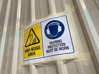 A temporary warning sign that reads 