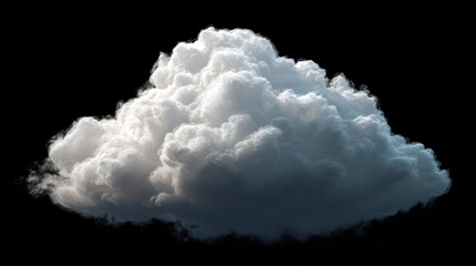 Dramatic Cumulus Cloud Formation Isolated on Black Background Ideal for Weather Nature and Design Projects
