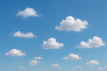 Fototapeta premium A blue sky with white clouds in the middle of it