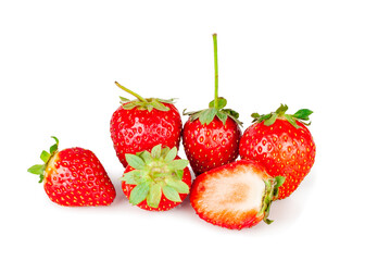 Strawberries isolated on a white background, contour