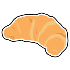 Hand-drawn Croissant Sticker