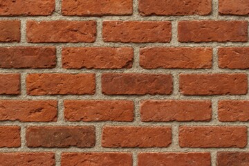 Fototapeta premium A red brick wall is shown in a close up view