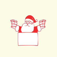Jolly Santa Claus with Gifts Festive Christmas Illustration, Perfect for Holiday Cards and Decorations
