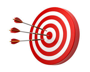 Target arrows bullseye accuracy precision goal achievement on transparent background