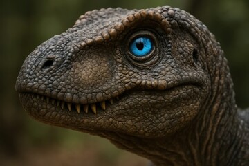 Fototapeta premium A close up of a dinosaur with blue eyes
