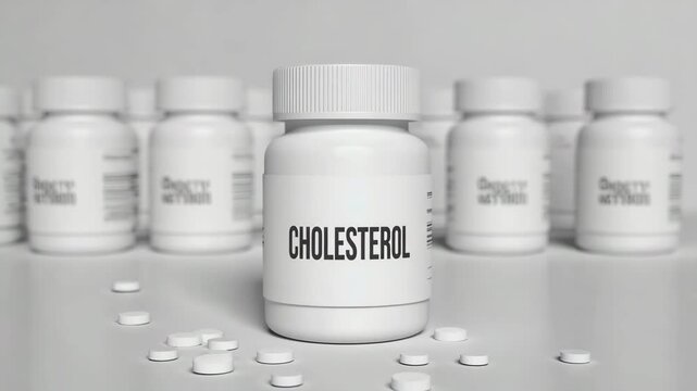 Bottle of cholesterol pills.