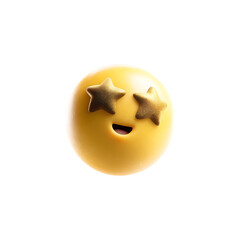 3D illustration icon of falling awesome emoji on transparent background PNG