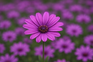 Fototapeta premium A purple flower in the middle of a field of purple flowers