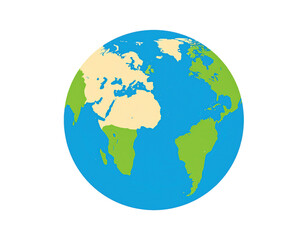 Naklejka premium A cartoon earth globe showing continents and oceans on a black background isolated on transparent background