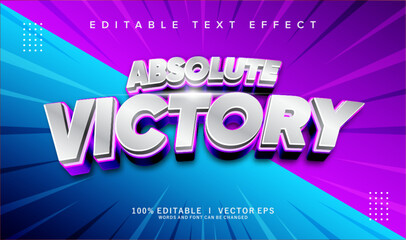 absolute victory vector text effect with modern style design