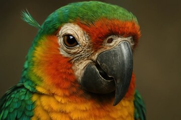 Fototapeta premium A close up of a colorful parrot's face