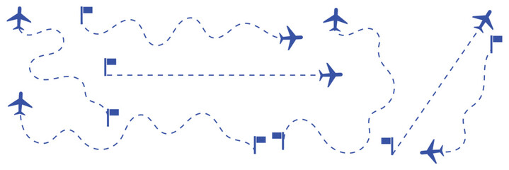 set of Route location icon two pin sign and dotted line. map path distance icon, pinpoint, map search, route, Route icon, two points with dotted path and location pin