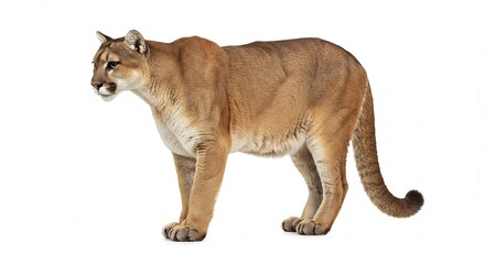 Obraz premium 雄々しく立つクーガー、輝く毛並み、野生を感じる姿. AI Generated