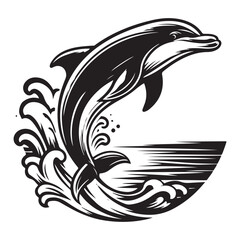 Dolphin jumping image vector.