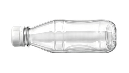 Clear plastic water bottle mockup product photography shot on transparent background