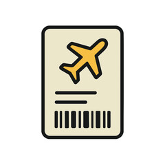 Obraz premium A stylized, minimalist illustration of an airline ticket. The artwork highlights travel, with a clean design conveying ease of use and the joy of journeys. vector illustration 