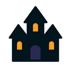 An illustrated silhouette of a haunted castle, perfect for Halloween-themed designs and eerie ambiance. vector illustration