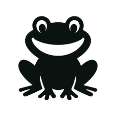 Obraz premium A whimsical illustration depicts a cheerful frog, characterized by its simplistic yet expressive design, perfect for conveying a sense of joy.
