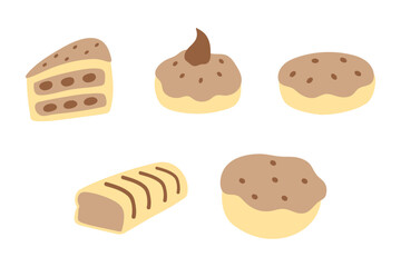 Simple Cake Illustration Design Set