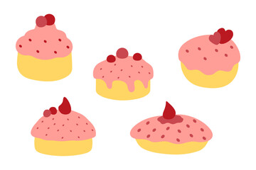 Simple Cake Illustration Design Set