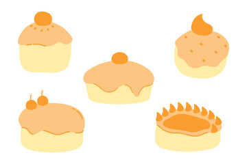 Simple Cake Illustration Design Set