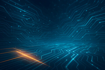 Fototapeta premium Futuristic Abstract Background with Glowing Lines and Circuit Patterns