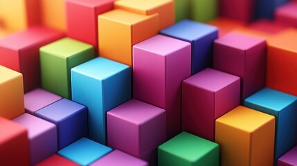 Obraz premium Abstract colorful 3D blocks