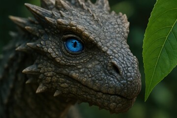 Obraz premium A close up of a lizard with blue eyes