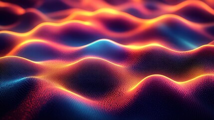 Fototapeta premium Abstract wavy, glowing surface of vibrant colors