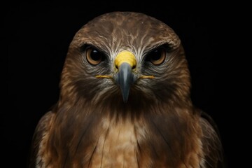 Naklejka premium A close up of a bird of prey with a black background