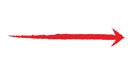 Hand drawn red arrow vector and PNG. Long arrow.