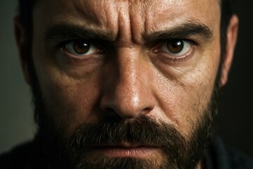 Obraz premium A close up of a man with a beard looking at the camera