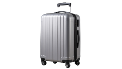 A large yellow travel suitcase isolated as a high-resolution PNG file 