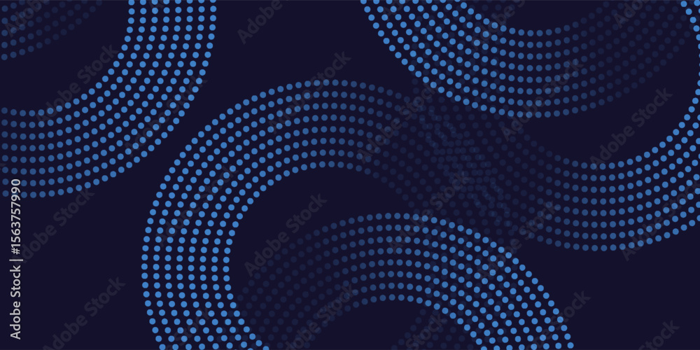 Poster abstract particle technology background design. abstract wave moving point flow particles, high tech
