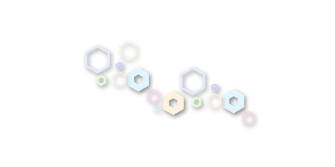 Pastel hexagon pattern with soft 3D shadows on a white background. Light blue, pink, yellow, and purple geometric shapes create a modern, minimal tech-inspired abstract design.