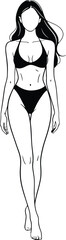 Bikini Girl National Bikini Day Silhouette Icon Vectors