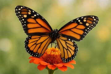 Obraz premium A butterfly sitting on top of a red flower