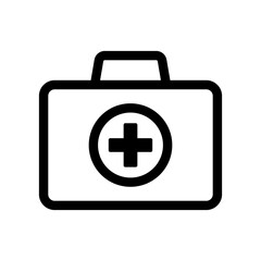 Obraz premium First aid box icon, medical briefcase icon.