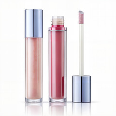 Two lipsticks in transparent tubes with silver caps are a glimmer of luxury, the perfect way to shine.