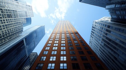 City skyscrapers, looking up
