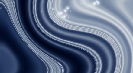 Abstract Flowing Blue and Silver Fabric Design