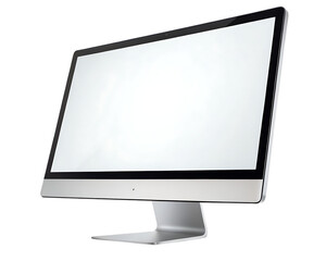 Computer monitor desktop pc screen display blank mockup design on transparent background